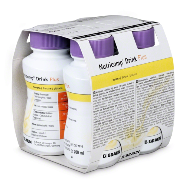 Nutricomp Drink Plus, bananowy, 4 x 200 ml