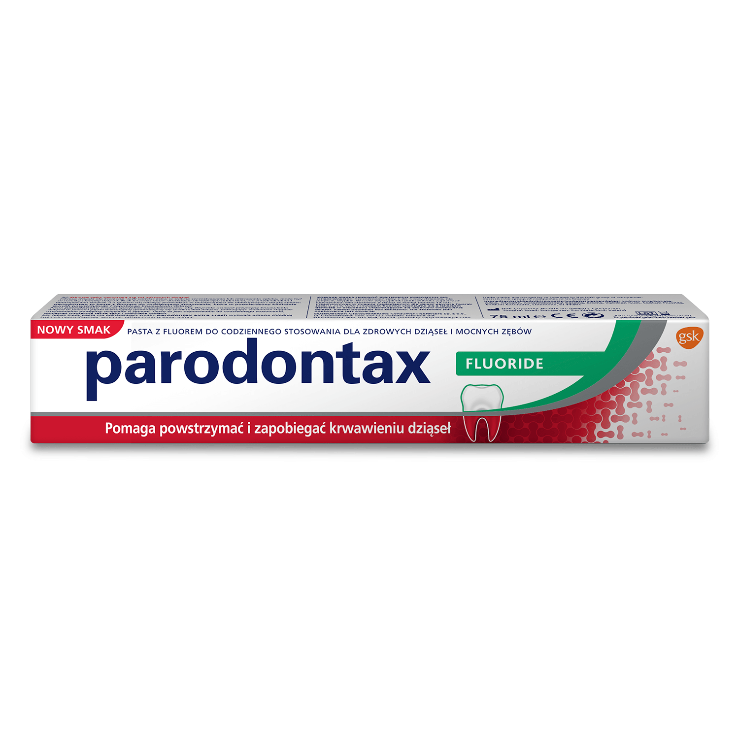 Parodontax Fluoride, pasta do zębów zapobiegająca krwawieniu dziąseł, tuba 75 ml