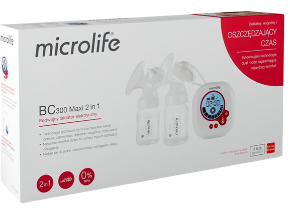 Laktator Elektryczny Microlife BC 300 Maxi 2w1, laktator elektryczny podwójny, 1 szt.