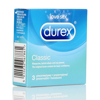Durex Classic, prezerwatywy klasyczne, 3 szt.