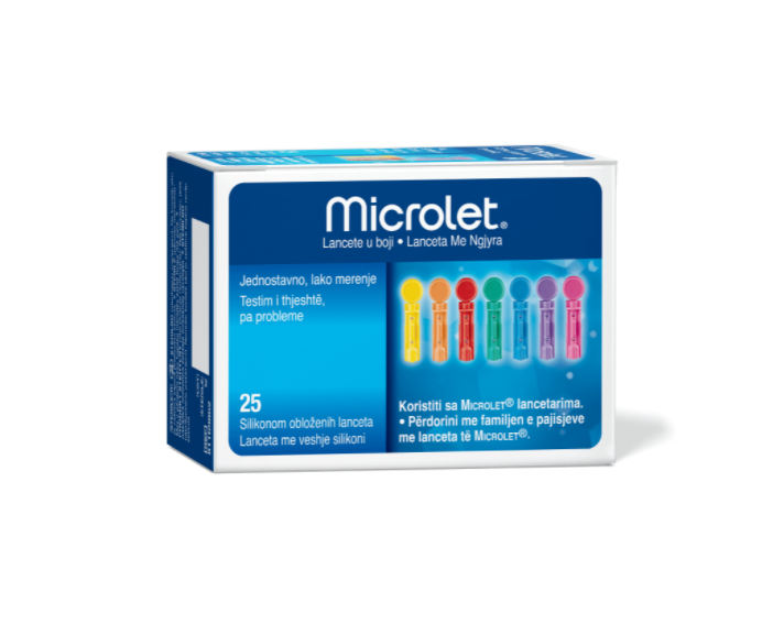 Microlet, kolorowe lancety, 25 szt.