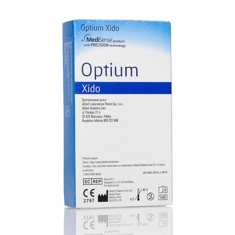 Optium Xido, test paskowy do mierzenia poziomu glukozy we krwi, 50 szt.