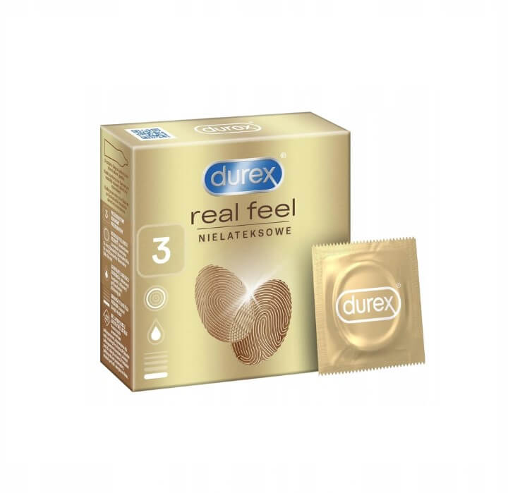 Durex Real Feel, prezerwatywy nielateksowe, 3 szt.