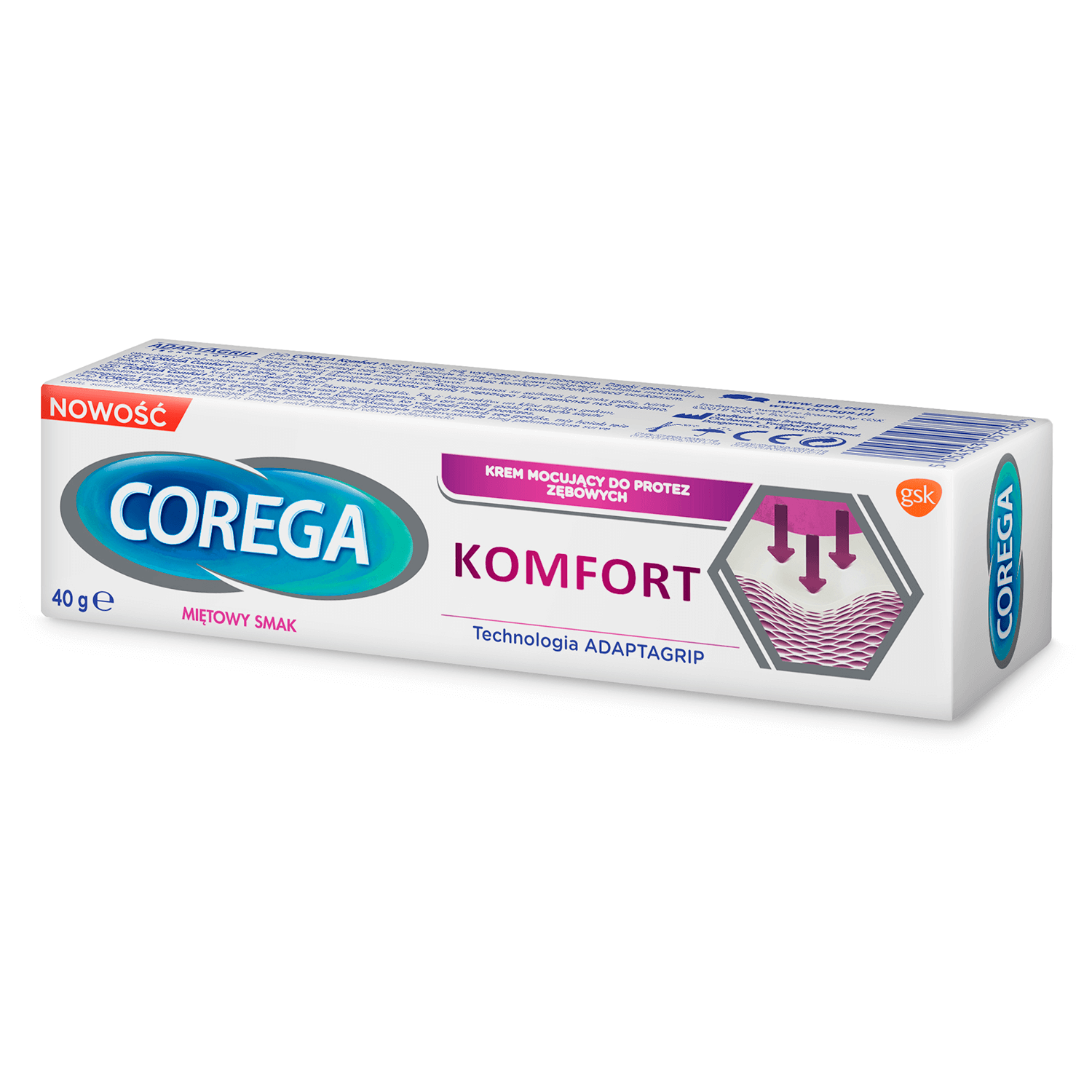 Corega Komfort, krem mocujący do protez zębowych, 40 g