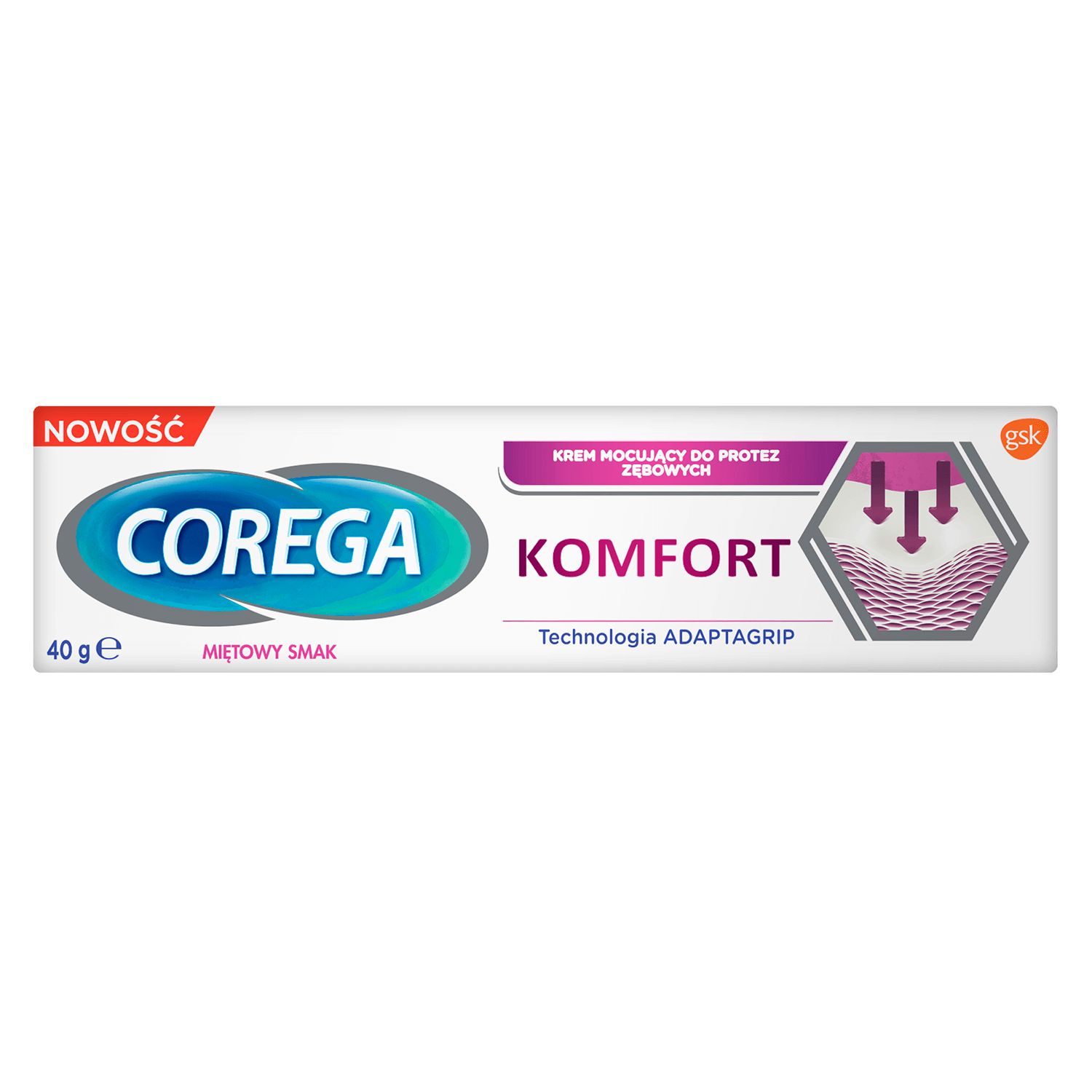Corega Komfort, krem mocujący do protez zębowych, 40 g