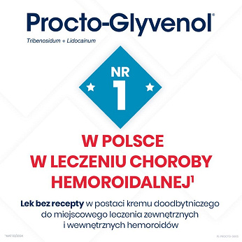 Procto-Glyvenol , kremdoodbytniczy do miejscowego leczenia hemoroidów, 30 g