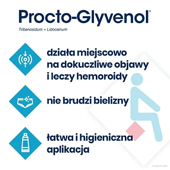 Procto-Glyvenol , kremdoodbytniczy do miejscowego leczenia hemoroidów, 30 g
