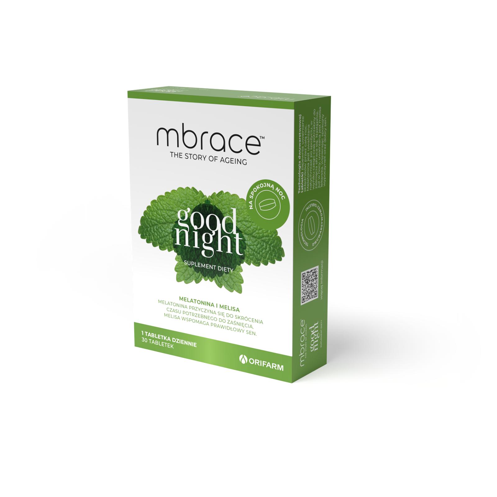 Mbrace Goodnight, tabletki ze składnikami wspomagającymi zasypianie, 30 szt.