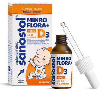 Sanostol Mikroflora+D3, krople, 8ml
