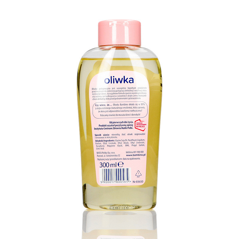 Bambino Oliwka dla dzieci, oliwka nawilża natłuszcza i pielęgnuje, 300 ml