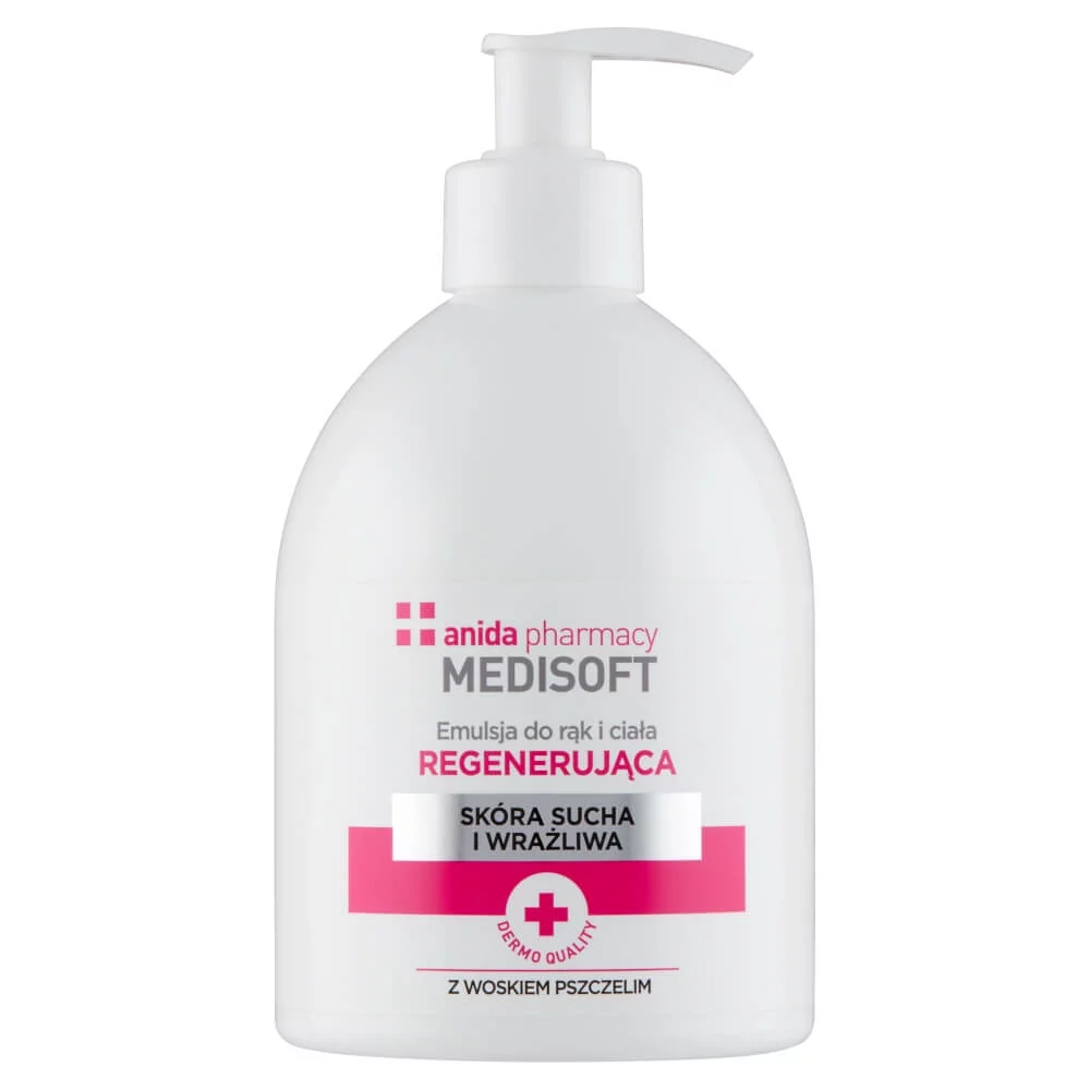 Anida MEDISOFT, emulsja regenerująca do rąk i ciała z wosiem pszczelim, 500 ml