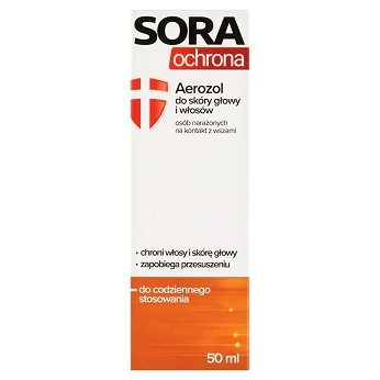 Sora Ochrona, aerozol na włosy zapobiegający wszawicy, 50 ml