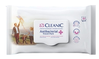 Cleanic Antibacterial Travel Pack, chusteczki odświeżające, 40 szt.