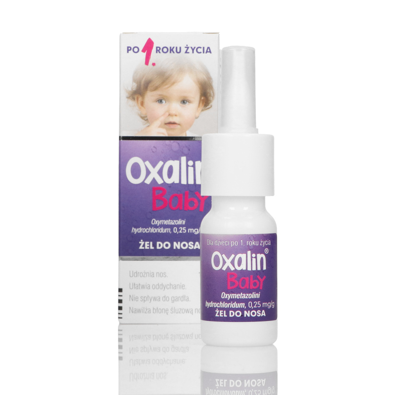 Oxalin Baby, żel udrażniający i nawilżający błonę śluzową nosa, dla dzieci od 1 roku życia, butelka 10 g