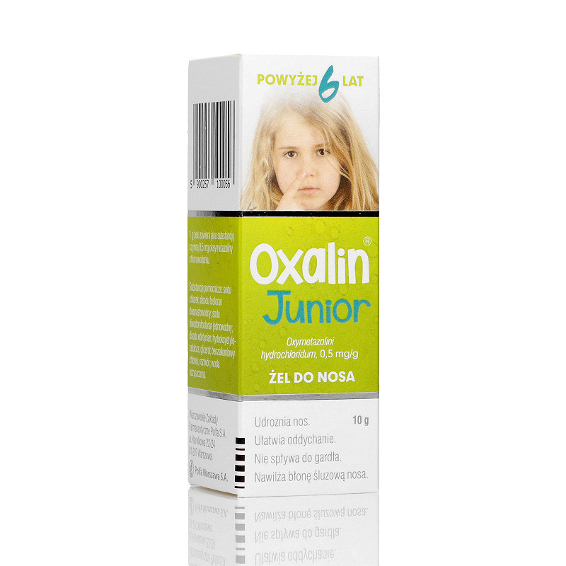 Oxalin Junior, żel udrażniający, nawilżający błonę śluzową nosa dla dzieci, butelka 10 g