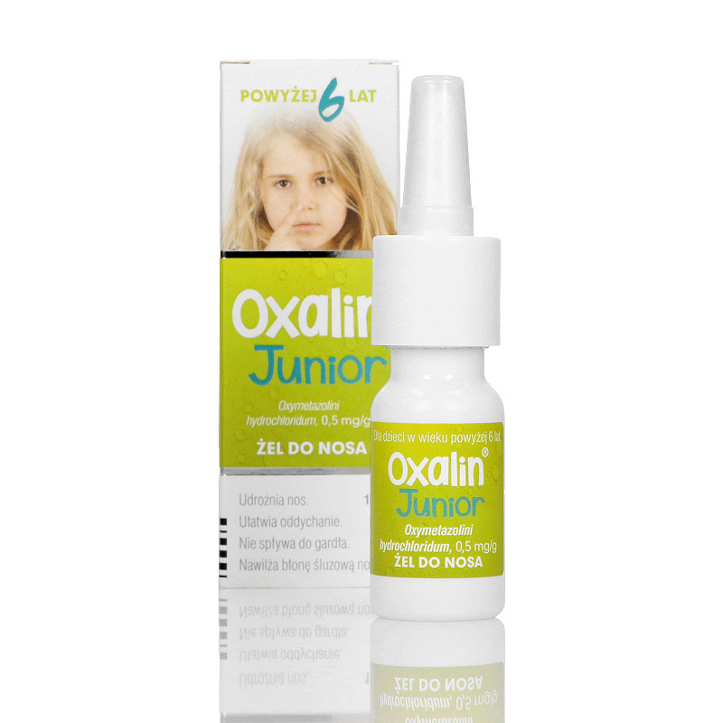 Oxalin Junior, żel udrażniający, nawilżający błonę śluzową nosa dla dzieci, butelka 10 g