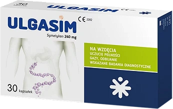 Ulgasim, kapsułki na wzdęcia, gazy, odbijanie, uczucie pełności, 30 szt.