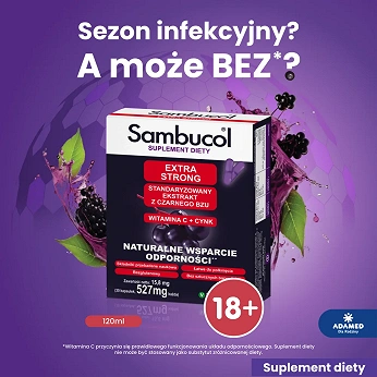 Sambucol Extra Strong, kapsułki ze składnikami wspierającymi układ odpornościowy dla dorosłych, 30 szt.