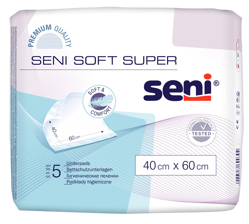 Seni Soft Super , podkłady higieniczne, 40 cm x 60 cm, 5 szt.
