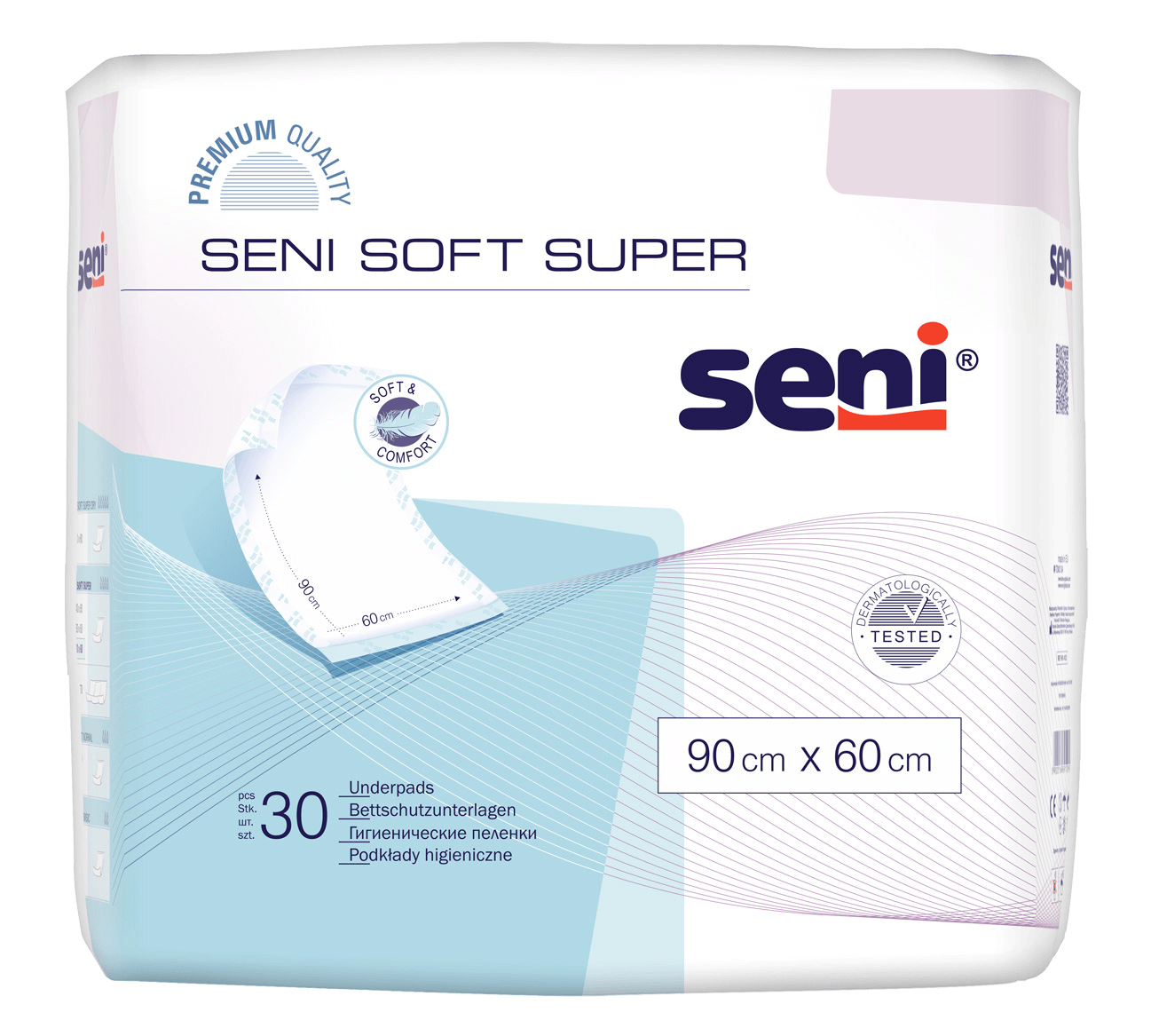 Seni Soft Super , podkłady higieniczne, 60 cm x 90 cm, 30 szt.