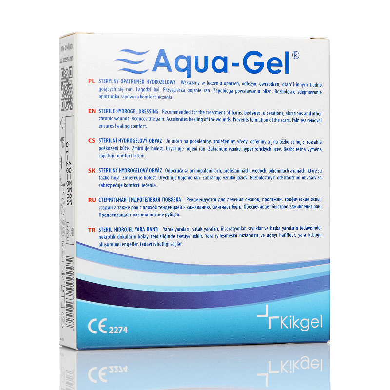 Aqua-Gel, opatrunek na trudno gojące się rany, średnica 6,5 cm, 5 szt.