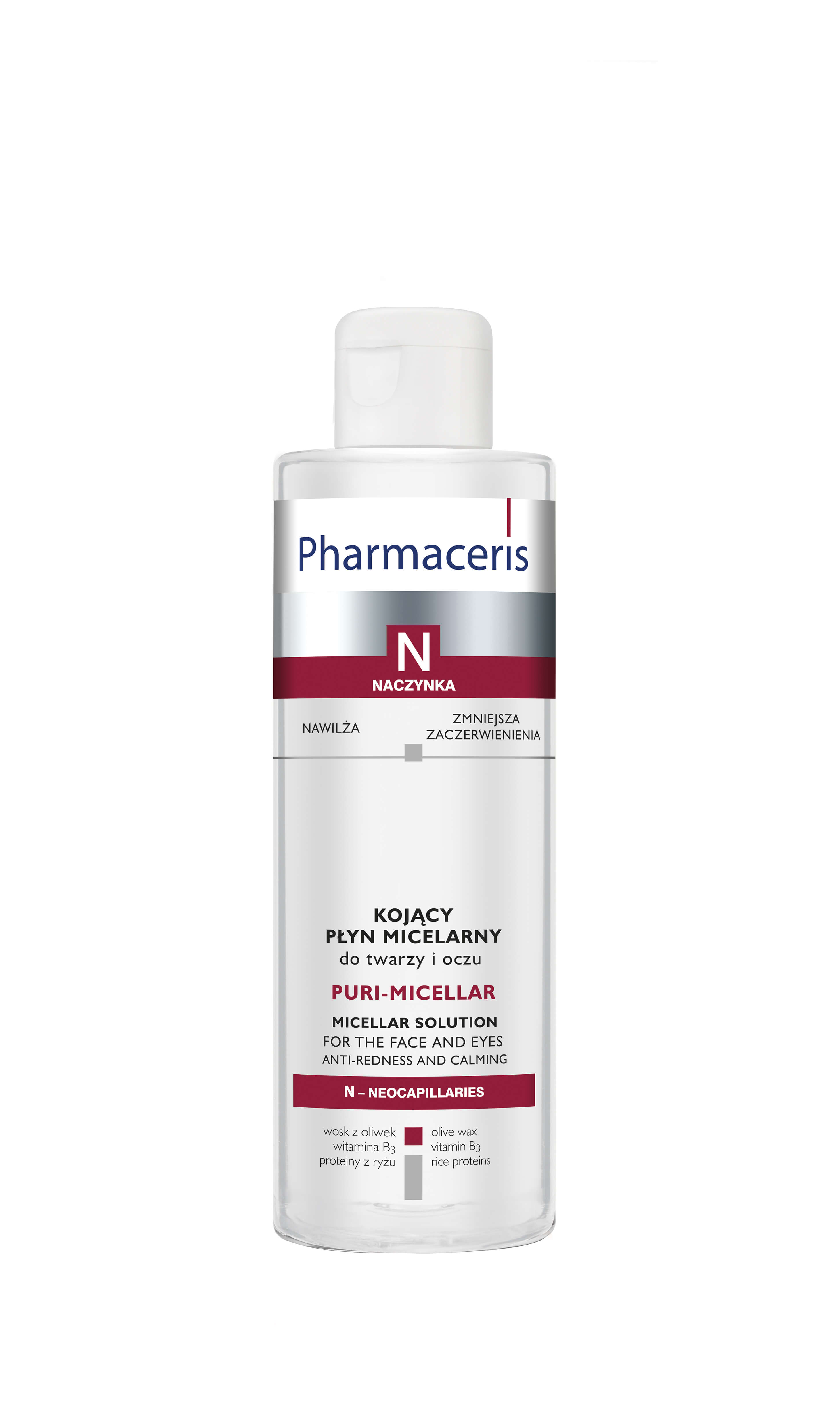Pharmaceris N Puri-Micellar , płyn micelarny do delikatnego oczyszczania i demakijażu twarzy i oczu, 200 ml