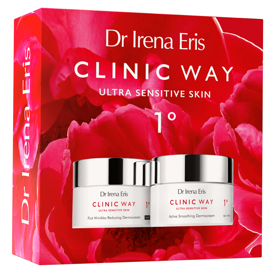 Dr Irena Eris CLINIC WAY 1° , zestaw: krem aktywnie wygładzający na dzień SPF15 - 50 ml + Krem refukujący zmarszczki na noc - 50 ml