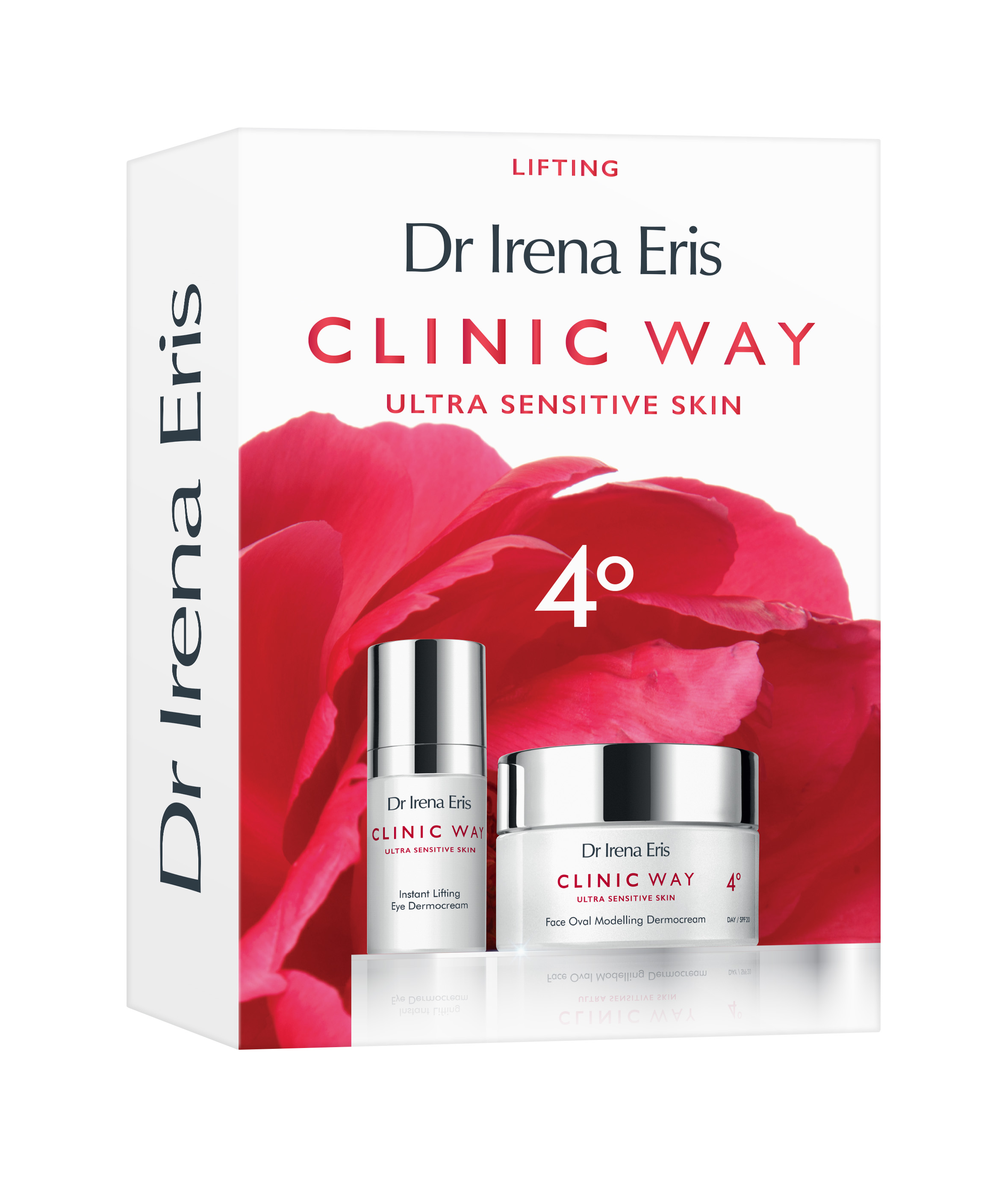 DR IRENA ERIS Dr. Irena Eris Clinic Way Ultra Sensitive Skin 4º, zestaw: dermokrem SPF20 50 ml + dermokrem pod oczy 15 ml. — Składniki i ocena