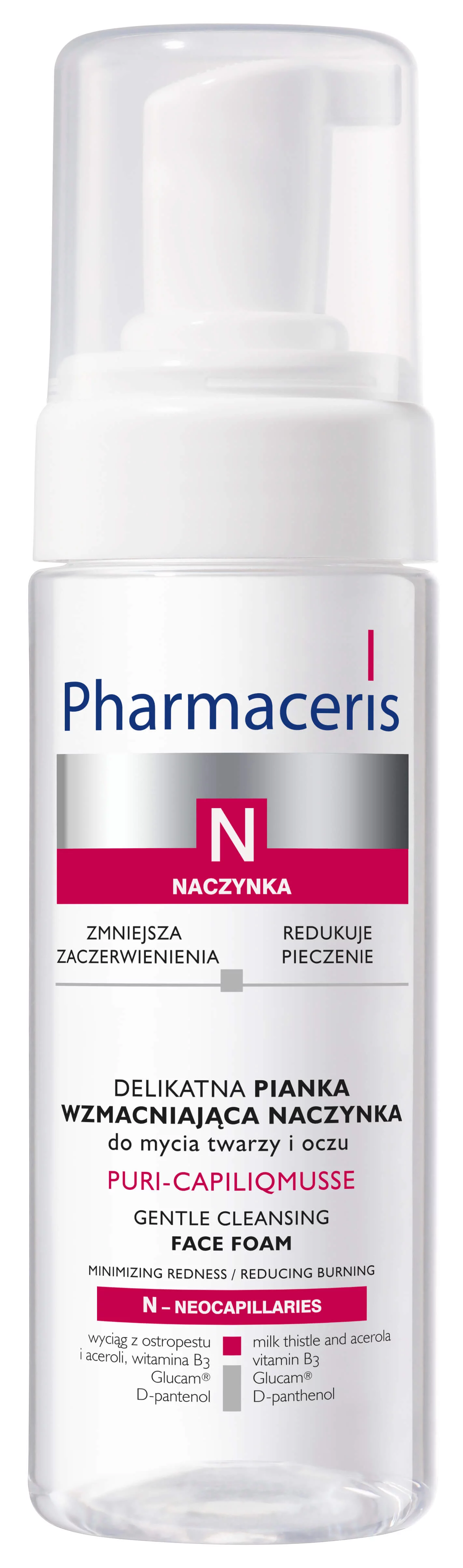 Pharmaceris N Puri-Capiliqmusse  delikatna pianka do mycia twarzy wzmacniająca naczynka, 150 ml