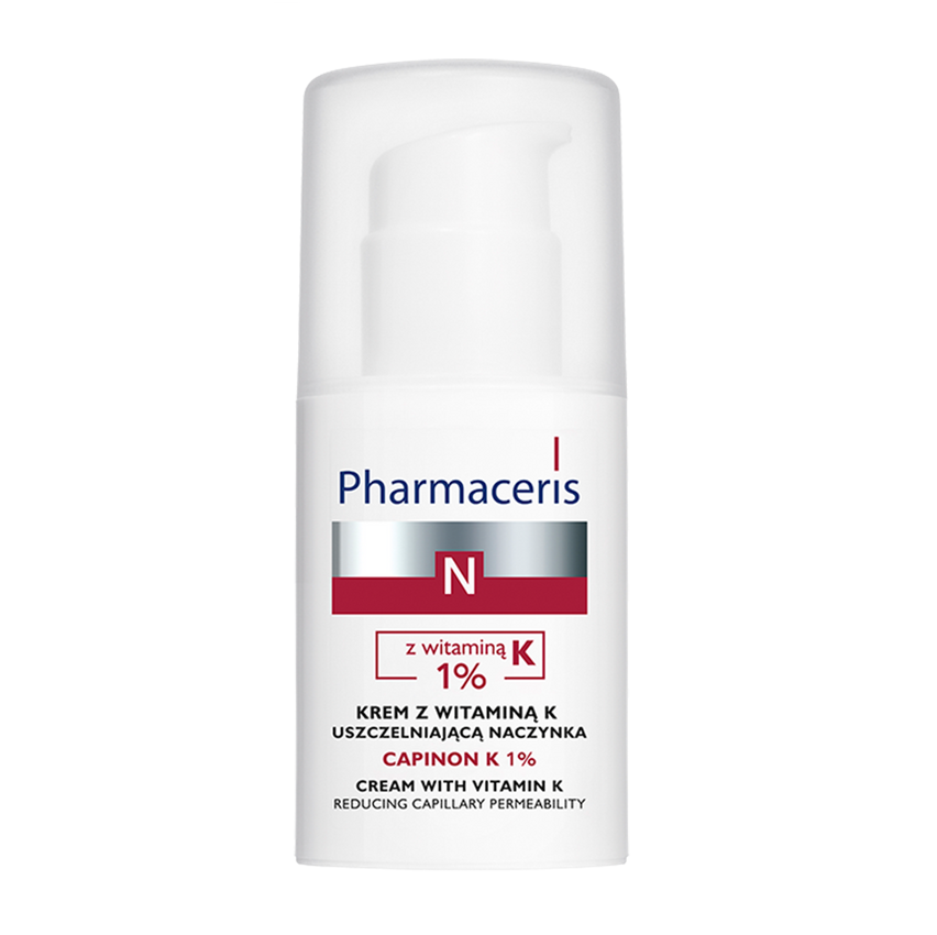 Pharmaceris N Capinon K 1% krem z witaminą K uszczelniającą nacyznka, 30 ml