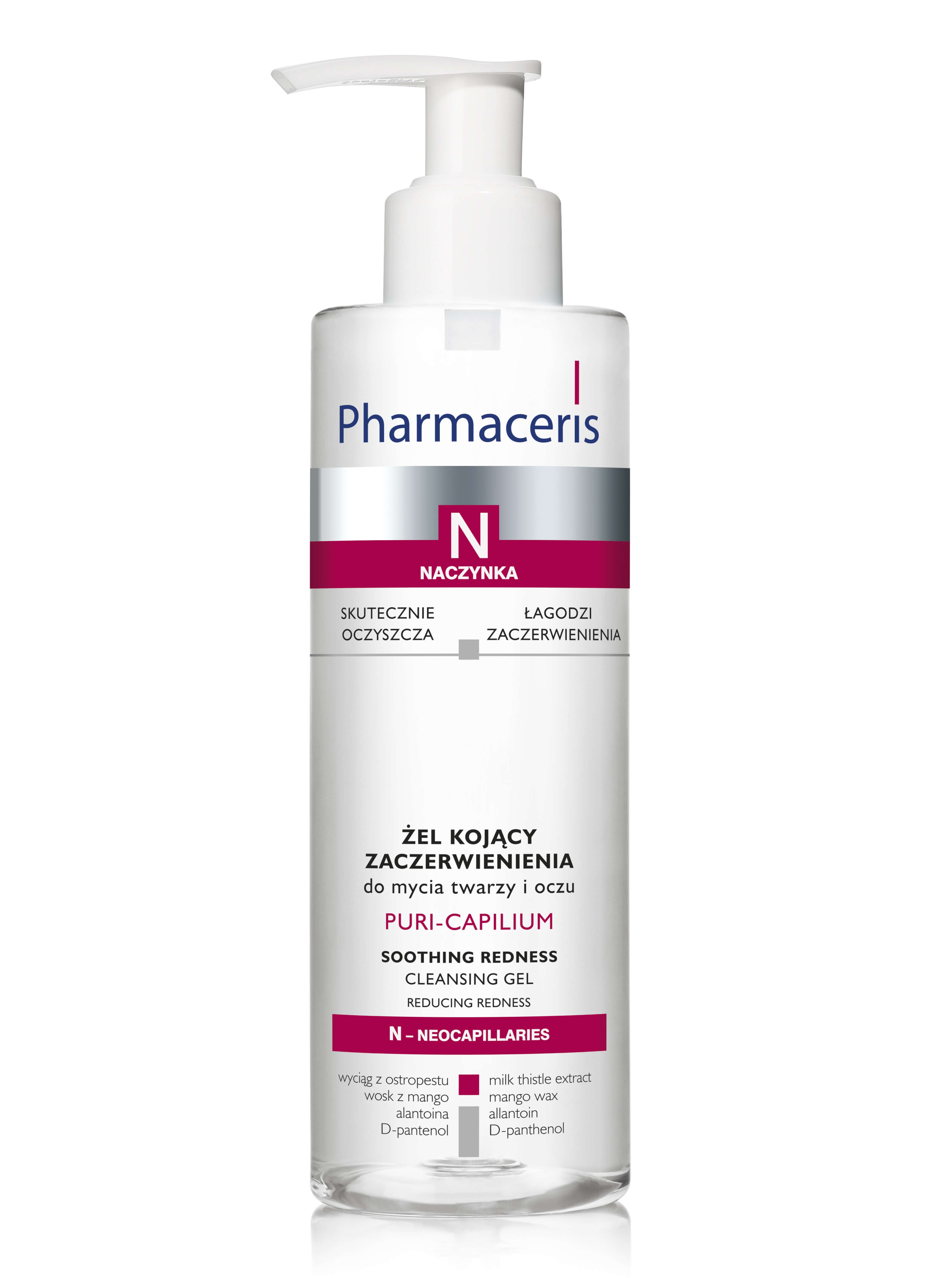 Pharmaceris N Puri-Capilium  kojący żel myjący do twarzy, 190 ml