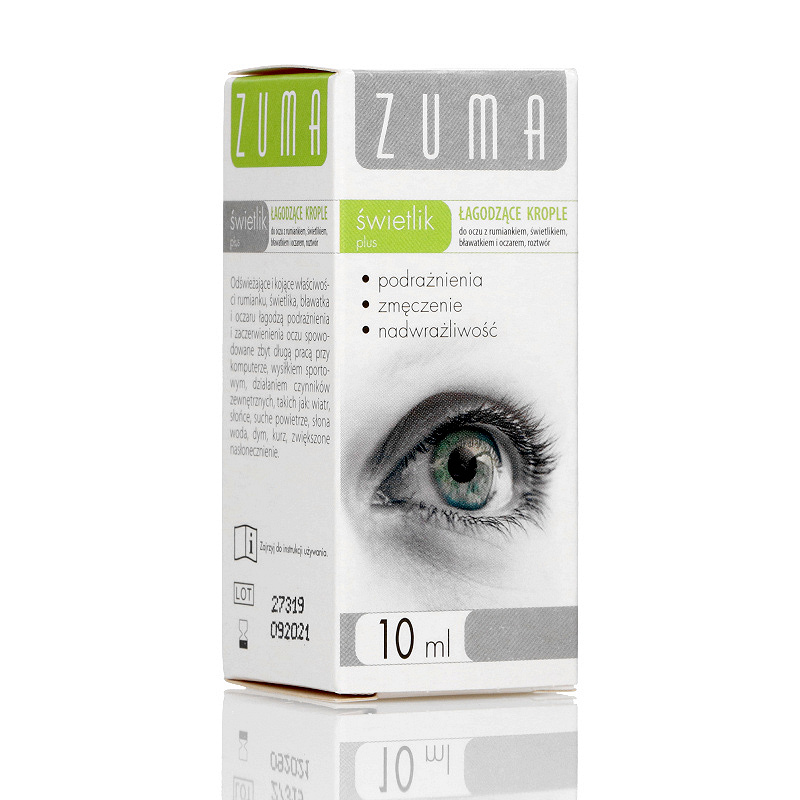 Zuma Świetlik Plus, krople łagodzące podrażnienia oczu, butelka 10 ml