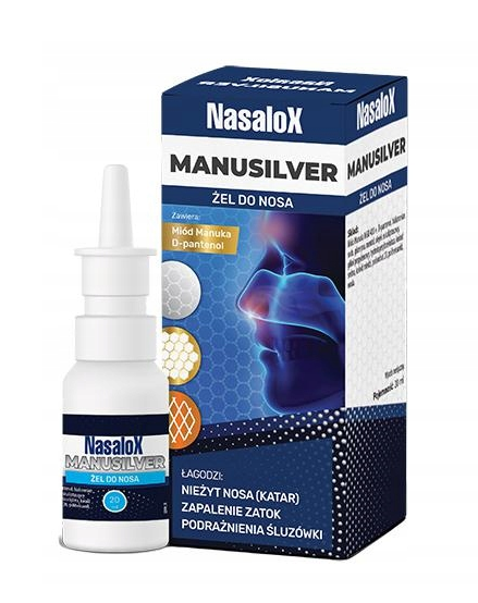 Nasalox Manusilver, żel do nosa, 20 ml