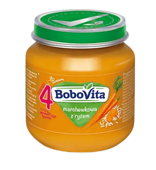 Bobovita, zupka marchewkowa z ryżem, 4m+, 125 g