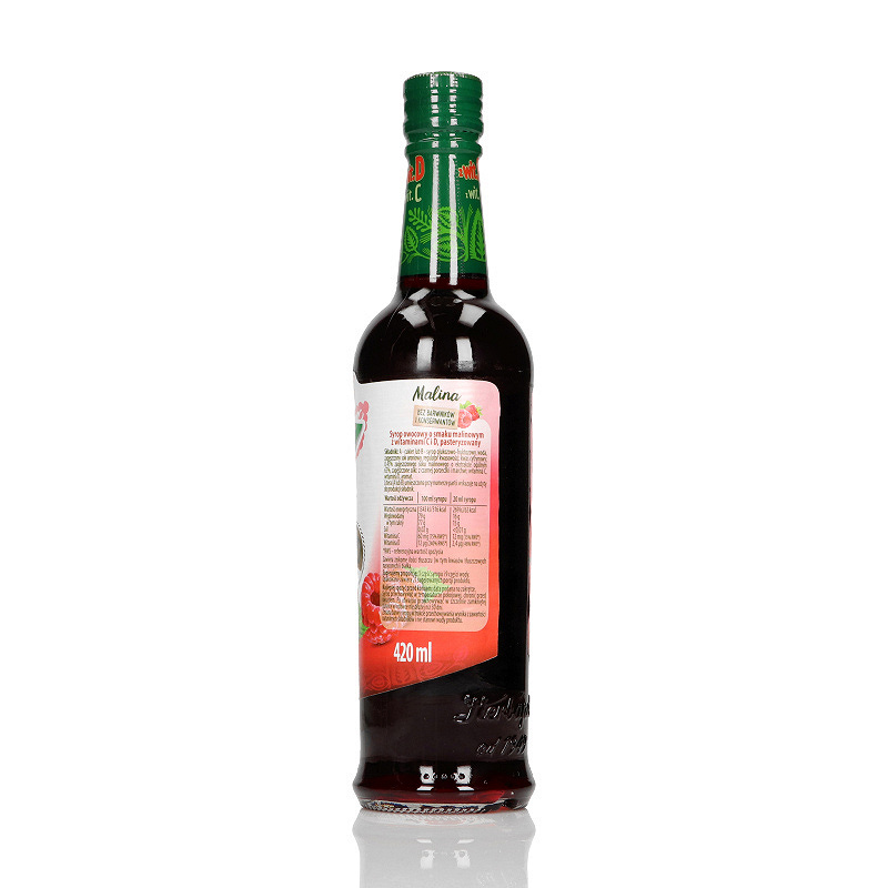 Herbapol Owocowa Spiżarnia, syrop o smaku malinowym, 420 ml