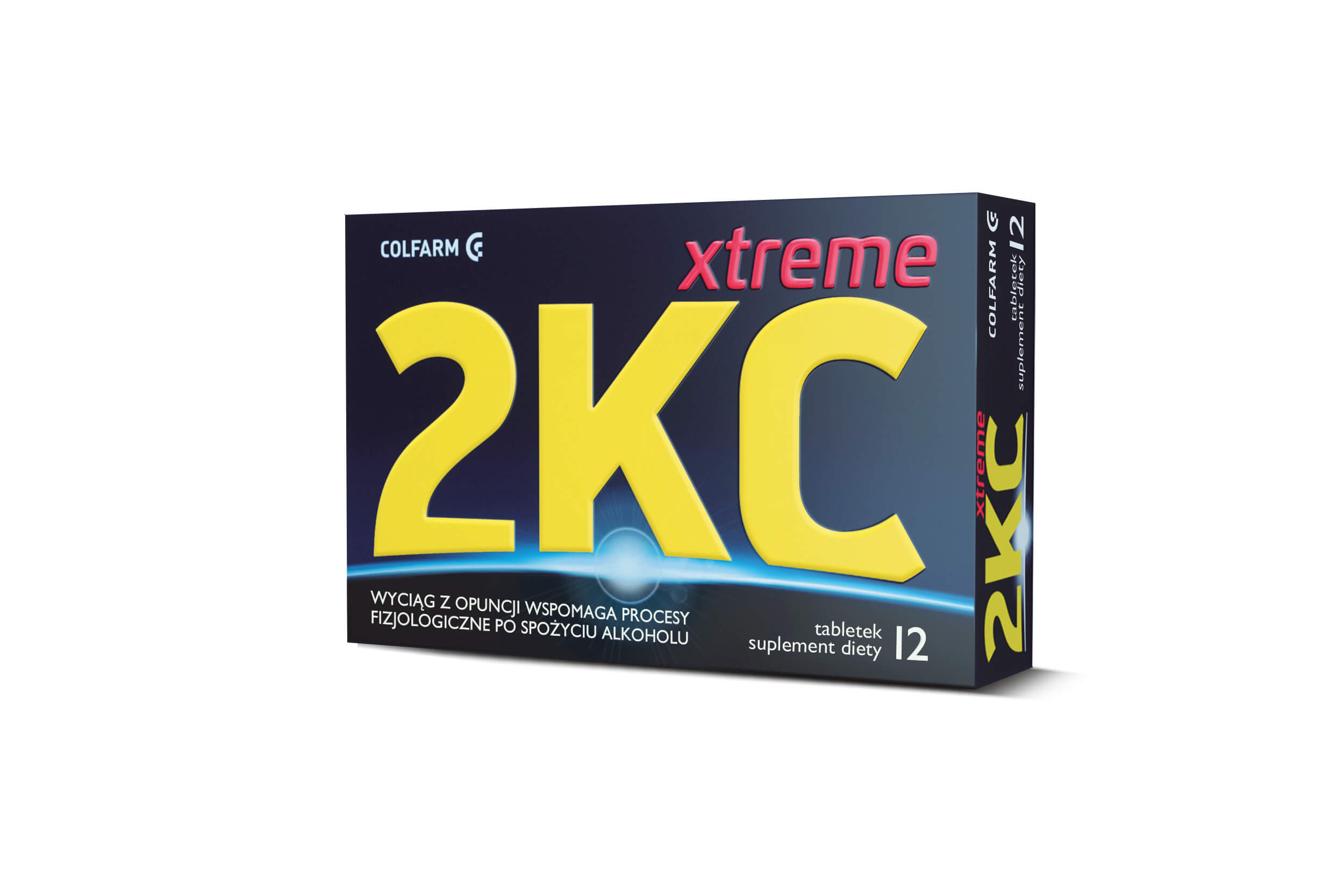 2KC Xtreme, tabletki ze składnikami wspomagającymi procesy fizjologiczne po spożyciu alkoholu, 12 szt.