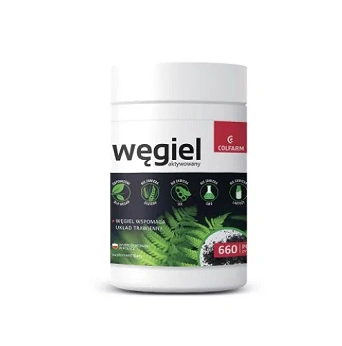 Węgiel aktywny, proszek ze składnikami wspomagającymi układ trawienny, 100 g