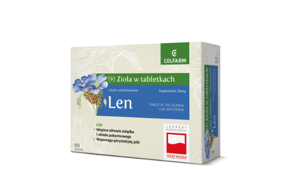 Len tabletki do ssania z siemieniem lnianym wspomagającym zdrowy żołądek, 60 szt.