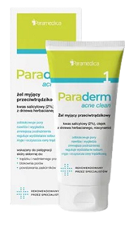 Paraderm acne clean, żel myjący przeciwtrądzikowy, 150 g