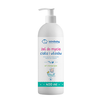 Lab4Bbay, żel do mycia ciała i włosów, 400 ml