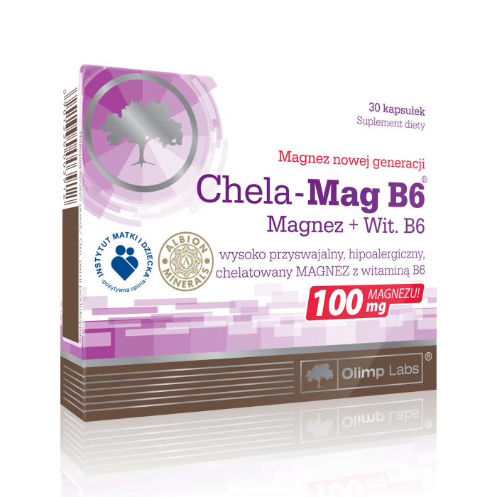 Olimp Chela-Mag B6, kapsułki ze składnikami uzupełniającymi codzienną dietę w magnez, 30 szt.