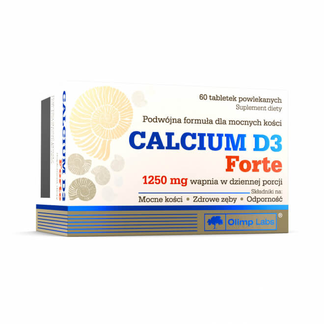 Olimp Calcium D3 Forte tabletki powlekane ze składnikami wzmacniającymi kości i zęby, 60 szt.