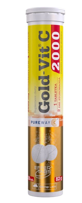 Olimp Gold-Vit C 2000, 20 tabletek musujących, pomarańczowe
