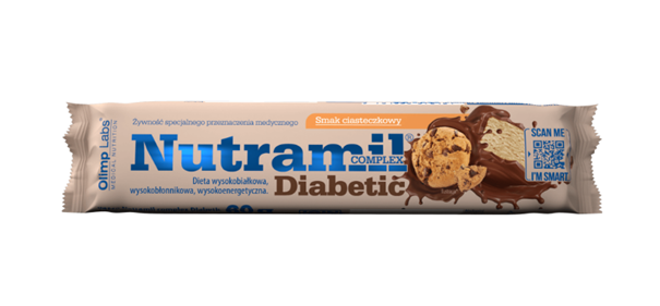 Nutramil complex Diabetic, baton ciasteczkowy, 60 g