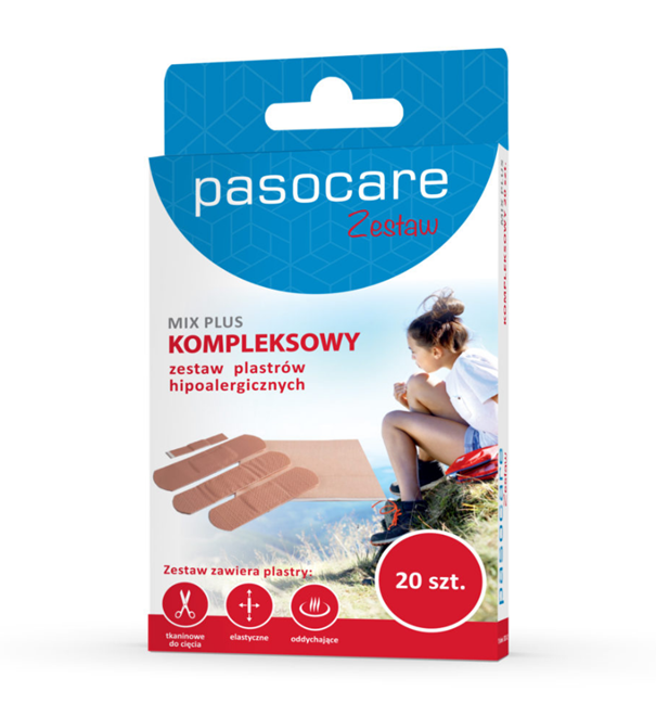 Pasocare Mix, zestaw plastrów hipoalergicznych, 20 szt.