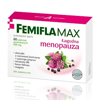 FemiFlamax, tabletki ze składnikami wspomagającymi podczas menopauzy, 60 szt.