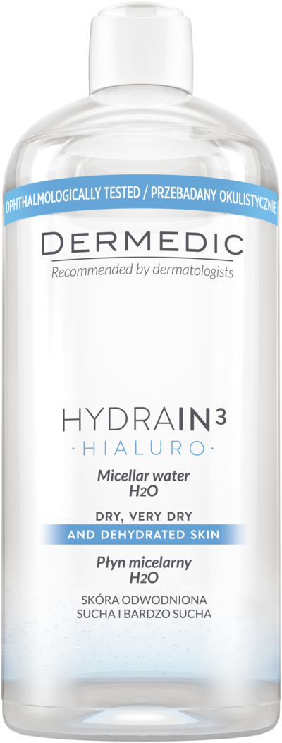 Dermedic Hydrain3 Hialuro płyn micelarny H2O, 500 ml KRÓTKA DATA 30.06.2026