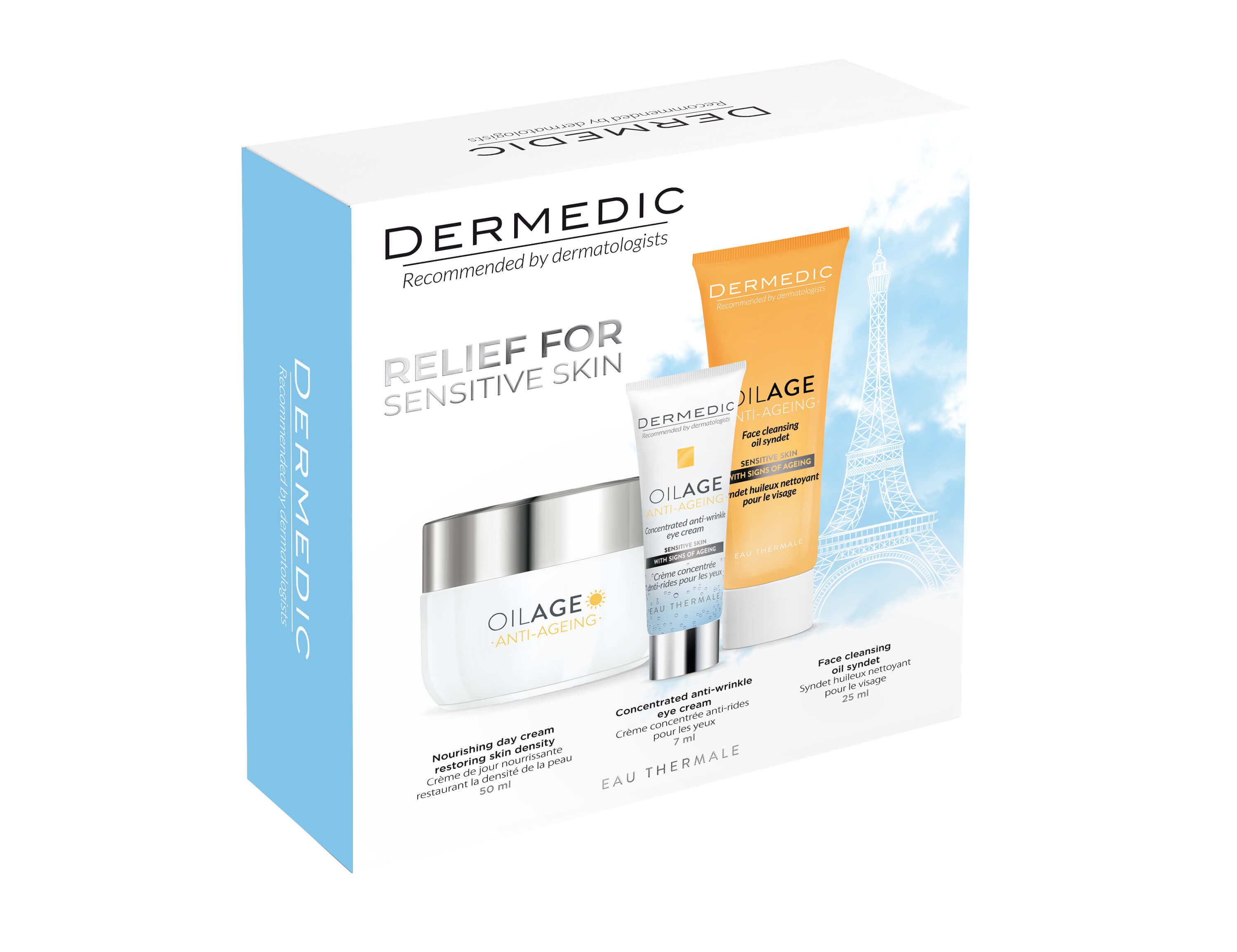 BIOGENED Dermedic Oilage Anti-Ageing, zestaw: krem do twarzy, 50 ml + krem pod oczy, 7 ml + olejowy syndet do mycia twarzy, 25 ml — Składniki i ocena