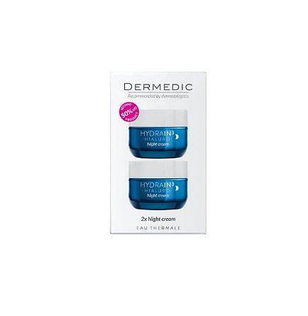 Dermedic Hydrain3 Hialuro, krem nawilżający na noc, 2 x 50 ml