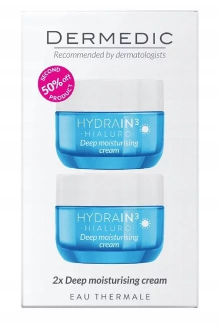 BIOGENED Dermedic Hydrain 3 Hialuro, krem na dzień, 50 ml, 2 szt. — Składniki i ocena